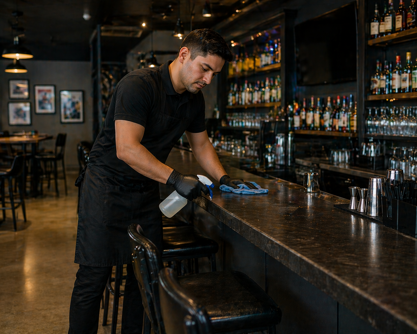 Restaurant bar cleaning